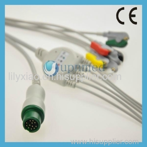 Mindray One piece 5-lead ECG Cable with leadwires clip IEC