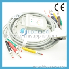 Fukuda one-piece 10-Lead EKG cable with leadwires