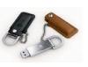 Leather Brown USB 2.0 Flash Drive , Customized 16GB 32GB High Capacity Thumb Drives