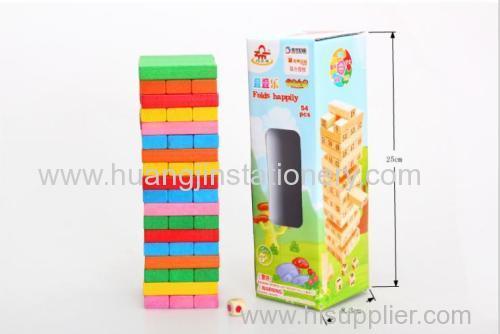 54pcs / wooden/ colorful / folds happily