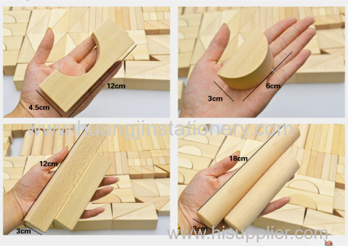 180pcs / beech / solid wood building blocks