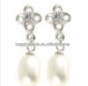 stainless steel fashion big pearl earrings