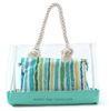 REACH standard women beach transparent PVC tote bag with cotton corp