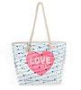 Women Non-toxic PVC Beach Bag , PVC tote bag with printing sweet heart