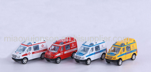 Pull back die cast ambulance toys car
