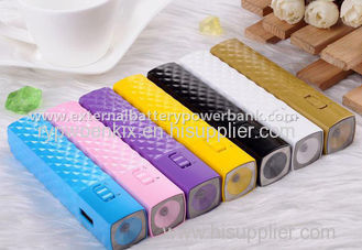 2000mah Diamond Design Portable Slim Power Bank with High Light LED Torch