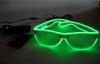 Neon Transparent Green Lighting El Wire Sunglasses / LED Light Up Sunglasses