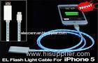 4 To 5.9 Feet EL LED Flowing Light Up USB Charging Cable For Iphone 6 / 6S / 5 / 5S