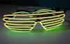 Super Bright Yellow Light Up Shutter Shade El Wire Sunglasses For Men / Women