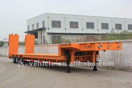 3 axles gooseneck low bed semi trailer with ramps