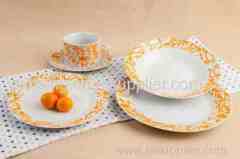 20 PCS White Porcelain Dinnerware Sets with Decal