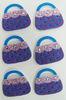 Screen printed purple bag Fuzzy Stickers / decora Rhinestone Stickers Fancy