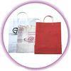Custom White / Red Small Gift Hard Plastic Handle Bag with Colorful Printing