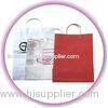 Custom White / Red Small Gift Hard Plastic Handle Bag with Colorful Printing