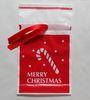 Promotional Red Ribbon Drawstring Plastic Bags For Christmas Gift
