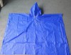 pvc rain poncho attached hood with side soft pvc snaps
