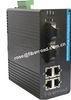 Gigabit Industrial Fiber Media Converter F / H duplex, 4 RJ45 To 2 Fiber Port