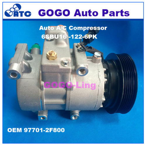 GOGO 6SBU16 Auto A/C Compressor for KIA CERATO SPECTRA OEM : 97701-2F800