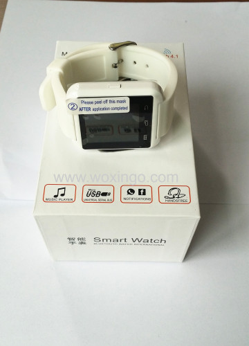 Red Android smart watch 