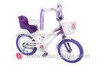 Cute Purple 16 Inch Decal Lightweight Kids Bikes For Girls Pedal 9/16