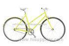 High End Yellow Ladies City Bikes Fixed Gear Road Bicycle With Riser Handbar