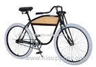 Black 700C Fixed Gear Single Speed Bikes With Synthetic Leather Saddle