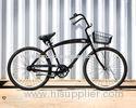 Beautiful Black Steel Frame Beach Cruiser Bicycles With Synthetic Leather Saddle