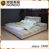 Solid wood bed king size soft bed