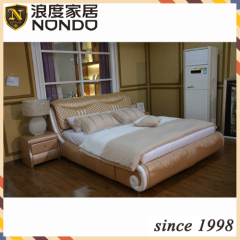 Bed furniture soft leather bed
