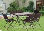Folding Outdoor Dining Set BBQ Garden Furniture RattanTable And Chairs