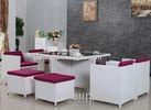 Weatherproof Outdoor Rattan Furniture 4 Chairs for Meeting Room