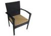 Black Ordinery Outdoor Rattan Chairs , Waterproof Wicker Rattan Stool