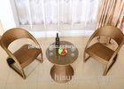 Golden PE Rattan Dining Table And Chairs Outdoor Balcony Furniture