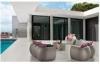 Grey Outdoor Rattan Sofa Set / Indoor Rattan Effect Garden Sofa Set