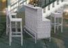 White and Grey Rattan Bar Stools And Table for Coffee Shop , Beer Bar