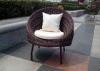 Modern Round Rattan Chair / Brown Rattan Garden Chairs Customized