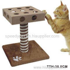 Cat Wooden Scratcher Tree with IQ Toys