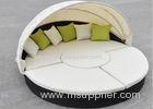 Rattan Sunbed Stackable Rattan Furniture Sofa Tea Table And Foot Pedal With Canopy
