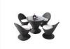 Black Rattan Table And Chairs Set/ Round Rattan Table And 4 Chairs
