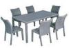 Silver 6 Seater Rattan Dining Set Indoor Rattan Living Room Furniture