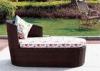 Indoor Patio Furniture Rattan Chaise Lounge with Flower Cushion