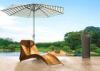 Yellow Beach Sun Loungers Outdoor Rattan Furniture Anti UV Customized