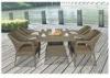 Green and Black 4 Piece Dining Set All Weather Synthetic Rattan Furniture