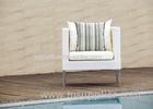 White Square Outdoor Rattan Chairs For Swimming Pool , 80*80*85cm