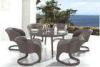Round 6 Seater Garden Table And Chair Sets with Bow Leg Chair