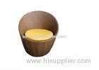 Barrel Style Rattan Egg Chair Plastic Rattan Garden Furniture in Brown