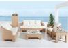 Wood Multifuction Rattan Effect 6 Seat Patio Sofa Set With Flower Pot
