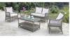 Outdoor Villa Furniture Rattan Sofa Sets With Glass Storage Table