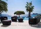 5 Piece Black Rattan Sofa Set Outdoor Swimming Pool Furniture