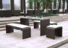 Indoor / Outdoor Rattan Bar Set with 4 Stools , Brown Rattan Bistro Set